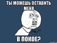 ты можешь оставить меня В ПОКОЕ?