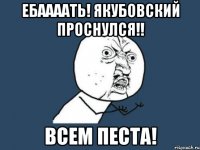 Ебаааать! Якубовский проснулся!! Всем песта!