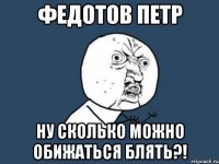 Федотов Петр Ну сколько можно обижаться блять?!