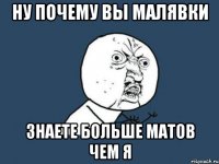 Ну почему вы малявки знаете больше матов чем я