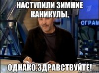 Наступили зимние каникулы, Однако,здравствуйте!