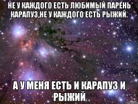 Не у каждого есть любимый парень карапуз,не у каждого есть Рыжий. А у меня есть и карапуз и Рыжий