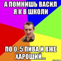 а помнишь васил я к в школи по 0, 5 пива и вже хароший...