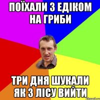 поїхали з едіком на гриби три дня шукали як з лісу вийти