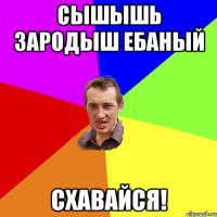 Сышышь зародыш ебаный схавайся!