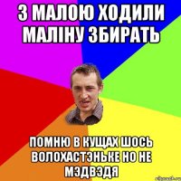 з малою ходили малiну збирать помню в кущах шось волохастэньке но не мэдвэдя