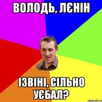 володь, лєнін ізвіні, сільно уєбал?