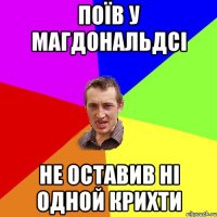 поїв у магдональдсі не оставив ні одной крихти