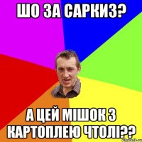 ШО ЗА САРКИЗ? А цей мішок з картоплею чтолі??