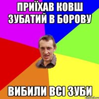 приїхав ковш зубатий в борову вибили всі зуби