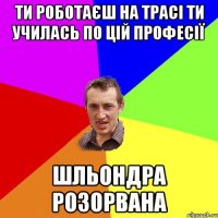 ти роботаєш на трасі ти училась по цій професії шльондра розорвана