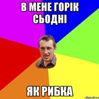 в мене горік сьодні як рибка