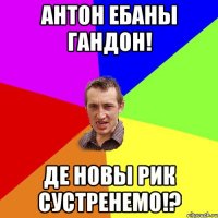 Антон ебаны гандон! Де новы рик сустренемо!?