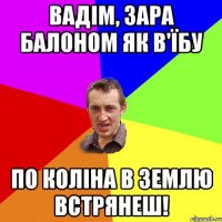 Вадім, зара балоном як в'їбу по коліна в землю встрянеш!