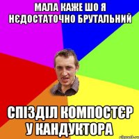 мала каже шо я нєдостаточно брутальний спізділ компостєр у кандуктора