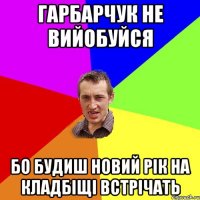 Гарбарчук не вийобуйся бо будиш Новий Рік на кладбіщі встрічать