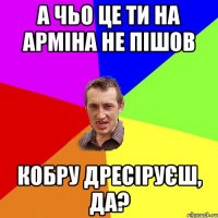 А чьо це ти на Арміна не пішов кобру дресіруєш, да?