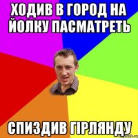 ходив в город на йолку пасматреть спиздив гірлянду