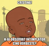 Cristina! N-ai observat intimplator cine vorbeste?