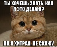 ты хочешь знать, как я это делаю? но я хитрая, не скажу