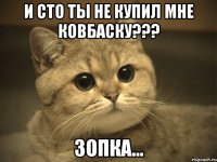 И сто ты не купил мне ковбаску??? Зопка...