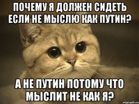 почему я должен сидеть если не мыслю как Путин? а не Путин потому что мыслит не как я?