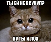 ты ей не всунул? ну ты и лох