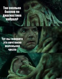 Так сколько баллов по диагностике набрал? Тут вы говорите это ничтожно маленькое число 