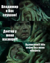 Владимир я Вас слушаю! Доктор у меня насморк!! Выжигаем!!! Ибо нефиг без меня ебашить