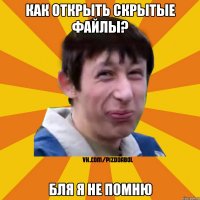 Как открыть скрытые файлы? Бля я не помню