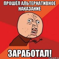 прошёл альтернативное наказание заработал!