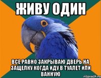 Живу один Все равно закрываю дверь на защелку когда иду в туалет или ванную