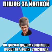 пішов за йолкой по дорозі додому відійшов посцяти а йолку спиздили