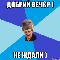 Добрий вечєр ! Не ждали )