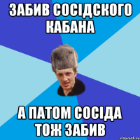 забив сосідского кабана а патом сосіда тож забив