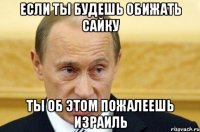 если ты будешь обижать сайку ты об этом пожалеешь ИЗРАИЛЬ