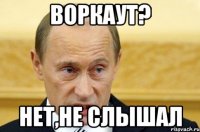 Воркаут? НЕТ,не слышал