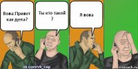 Вова:Привет как дела? Ты кто такой ? Я вова