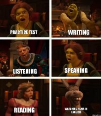 PRACTICE TEST Listening Reading Writing Speaking Watching films in English