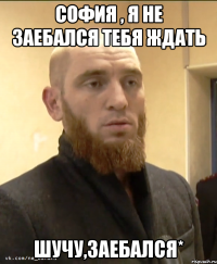 София , я не заебался тебя ждать шучу,заебался*