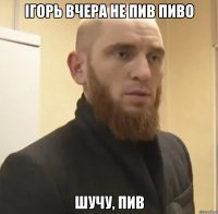 ІГОРЬ ВЧЕРА НЕ ПИВ ПИВО ШУЧУ, ПИВ