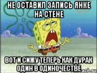 не оставил запись янке на стене вот и сижу теперь как дурак один в одиночестве