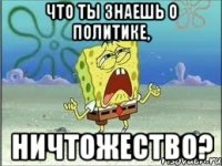 Что ты знаешь о политике, ничтожество?