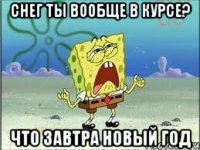 снег ты вообще в курсе? что завтра новый год