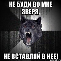 не буди во мне зверя, не вставляй в нее!