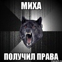 МИХА ПОЛУЧИЛ ПРАВА