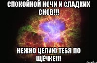 Спокойной ночи и сладких снов!!! НЕЖНО ЦЕЛУЮ ТЕБЯ ПО ЩЁЧКЕ!!!