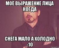 моё выражение лица когда снега мало а холодно -10