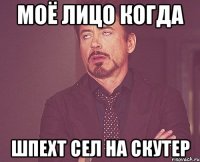 Моё лицо когда шпехт сел на скутер