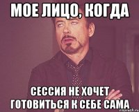 мое лицо, когда сессия не хочет готовиться к себе сама